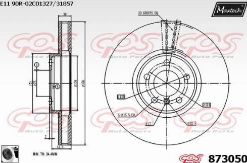 Maxtech 873050.0060 - Bremžu diski ps1.lv