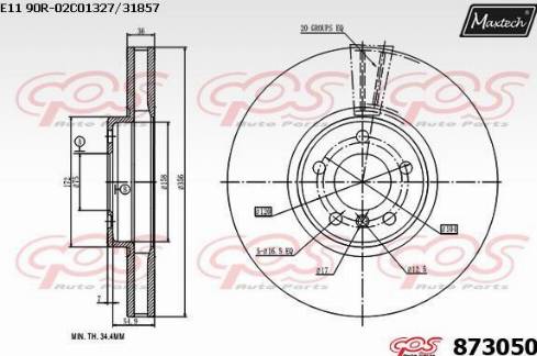 Maxtech 873050.0000 - Bremžu diski ps1.lv