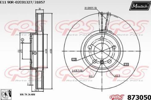 Maxtech 873050.0080 - Bremžu diski ps1.lv