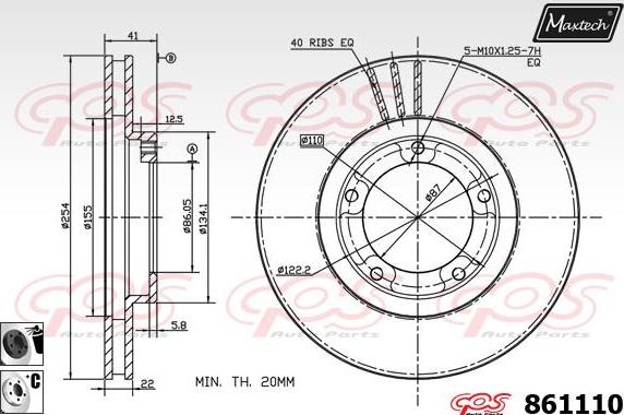 Maxtech 873050 - Bremžu diski ps1.lv