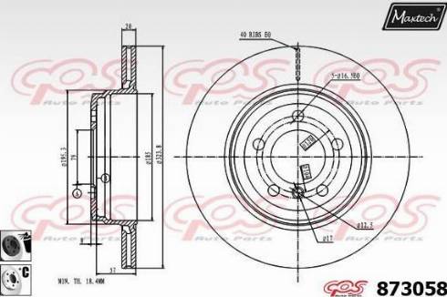 Maxtech 873058.6060 - Bremžu diski ps1.lv