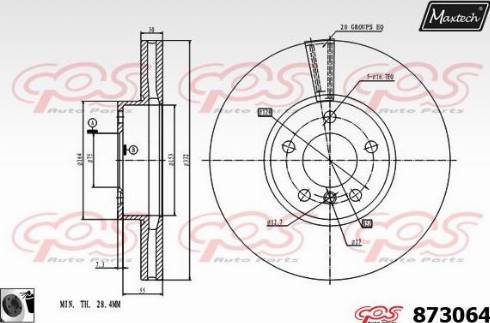 Maxtech 873064.0060 - Bremžu diski ps1.lv