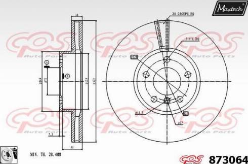 Maxtech 873064.0080 - Bremžu diski ps1.lv