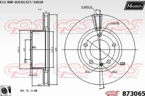 Maxtech 873065.0060 - Bremžu diski ps1.lv