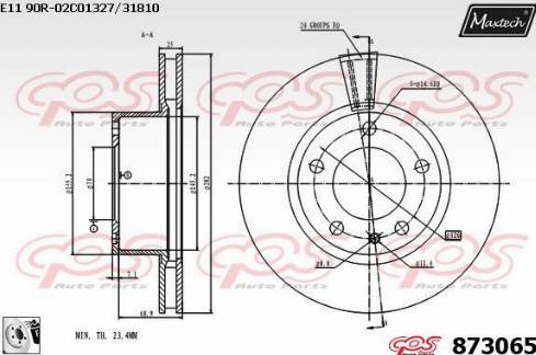 Maxtech 873065.0080 - Bremžu diski ps1.lv