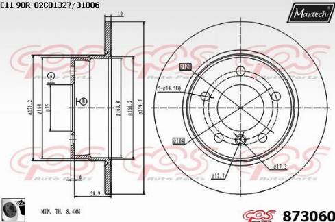 Maxtech 873060.0060 - Bremžu diski ps1.lv