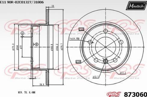 Maxtech 873060.0000 - Bremžu diski ps1.lv