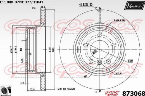 Maxtech 873068.0060 - Bremžu diski ps1.lv