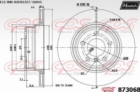 Maxtech 873068.0000 - Bremžu diski ps1.lv