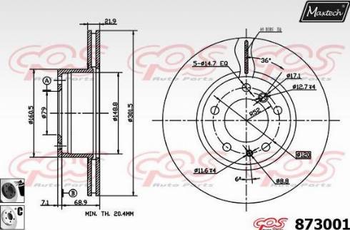 Maxtech 873001.6060 - Bremžu diski ps1.lv