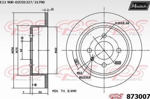 Maxtech 873007.0000 - Bremžu diski ps1.lv