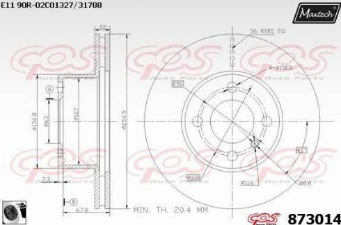 Maxtech 873014.0060 - Bremžu diski ps1.lv