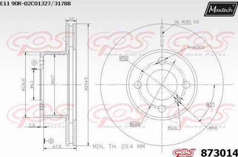 Maxtech 873014.0000 - Bremžu diski ps1.lv