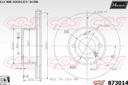 Maxtech 873014.0080 - Bremžu diski ps1.lv