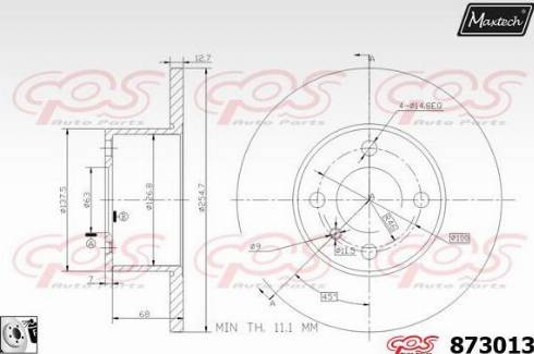 Maxtech 873013.0080 - Bremžu diski ps1.lv