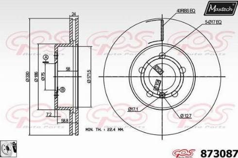 Maxtech 873087.0080 - Bremžu diski ps1.lv