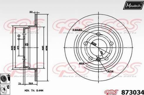 Maxtech 873034.6060 - Bremžu diski ps1.lv