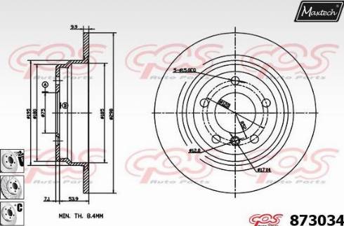 Maxtech 873034.6880 - Bremžu diski ps1.lv