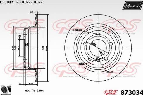 Maxtech 873034.0060 - Bremžu diski ps1.lv