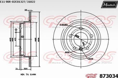 Maxtech 873034.0000 - Bremžu diski ps1.lv