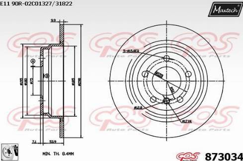 Maxtech 873034.0080 - Bremžu diski ps1.lv