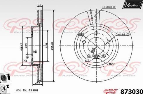 Maxtech 873030.6060 - Bremžu diski ps1.lv