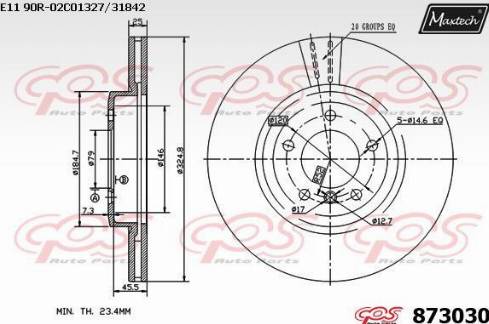 Maxtech 873030.0000 - Bremžu diski ps1.lv