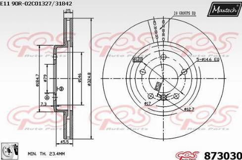 Maxtech 873030.0080 - Bremžu diski ps1.lv