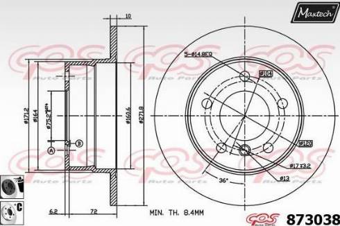 Maxtech 873038.6060 - Bremžu diski ps1.lv