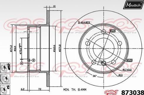 Maxtech 873038.6880 - Bremžu diski ps1.lv