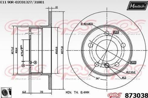 Maxtech 873038.0060 - Bremžu diski ps1.lv