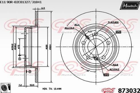 Maxtech 873032.0060 - Bremžu diski ps1.lv