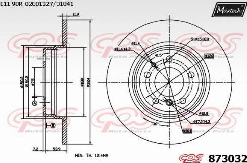 Maxtech 873032.0000 - Bremžu diski ps1.lv