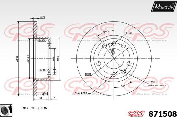 Maxtech 873032 - Bremžu diski ps1.lv