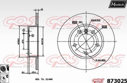 Maxtech 873025.6060 - Bremžu diski ps1.lv