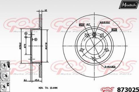 Maxtech 873025.6880 - Bremžu diski ps1.lv