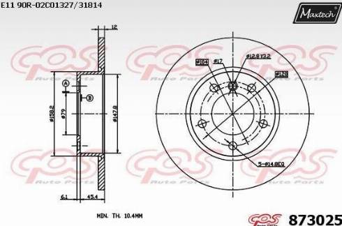 Maxtech 873025.0000 - Bremžu diski ps1.lv