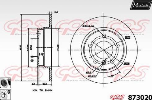 Maxtech 873020.6060 - Bremžu diski ps1.lv