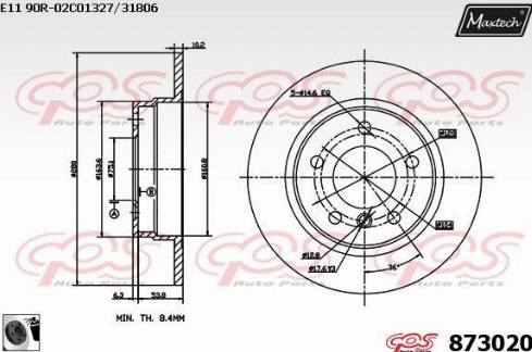 Maxtech 873020.0060 - Bremžu diski ps1.lv