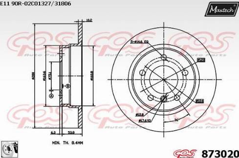 Maxtech 873020.0080 - Bremžu diski ps1.lv