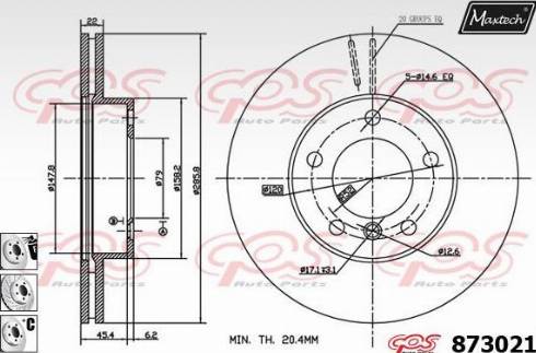 Maxtech 873021.6980 - Bremžu diski ps1.lv