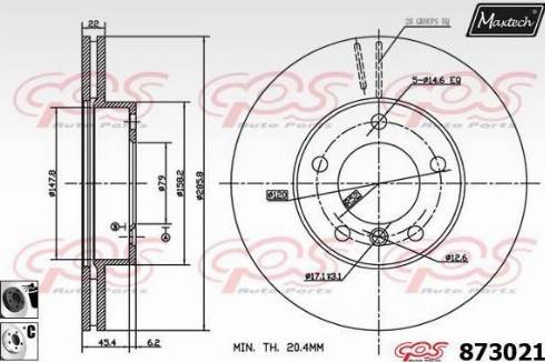 Maxtech 873021.6060 - Bremžu diski ps1.lv