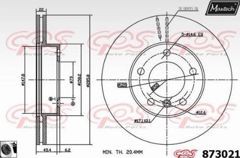 Maxtech 873021.0060 - Bremžu diski ps1.lv