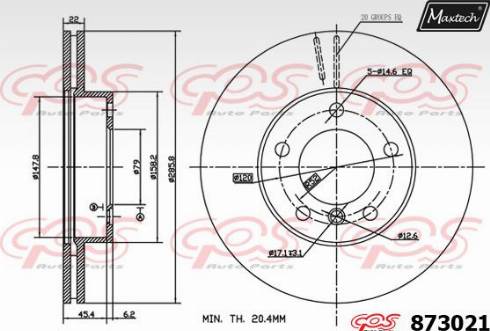 Maxtech 873021.0000 - Bremžu diski ps1.lv