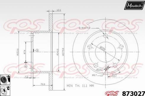 Maxtech 873027.6060 - Bremžu diski ps1.lv