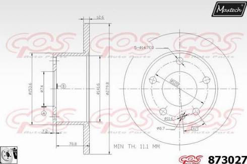 Maxtech 873027.0080 - Bremžu diski ps1.lv