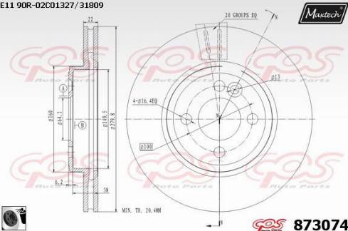 Maxtech 873074.0060 - Bremžu diski ps1.lv