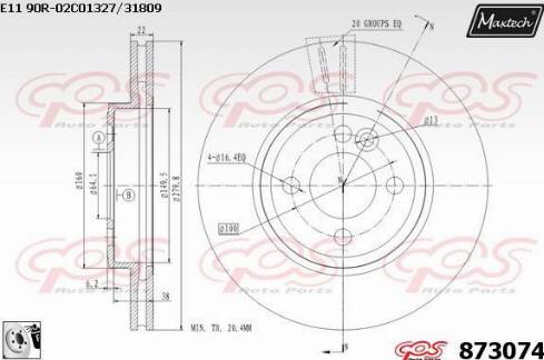 Maxtech 873074.0080 - Bremžu diski ps1.lv