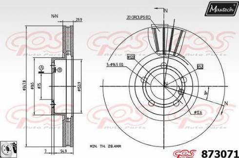 Maxtech 873071.0080 - Bremžu diski ps1.lv