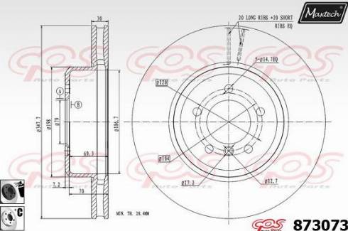 Maxtech 873073.6060 - Bremžu diski ps1.lv